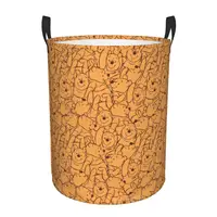 Custom Winnie Pooh Bear Pattern Laundry Basket Collapsible Clothing Hamper Toys Organizer Storage Bins 1
