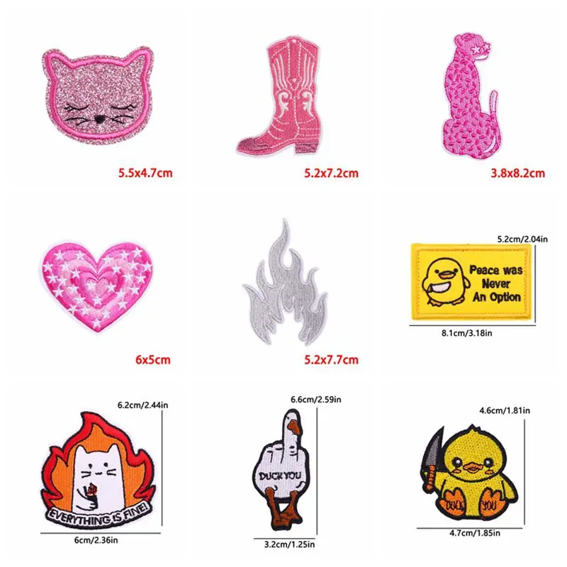 4pz Toppe Animali, Carino Toppe Papera Toppe Morale Divertente Meme Toppe Ricamate Toppe con Gancio e Anello Toppe Applicate con Adesivo Magico per Zaini Giacche Jeans