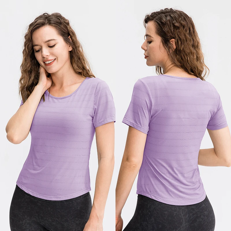 Women Sports T Shirt Yoga Top Summer Casual Quick Dry Outdoor Running Athletic Breathable Gym Tops