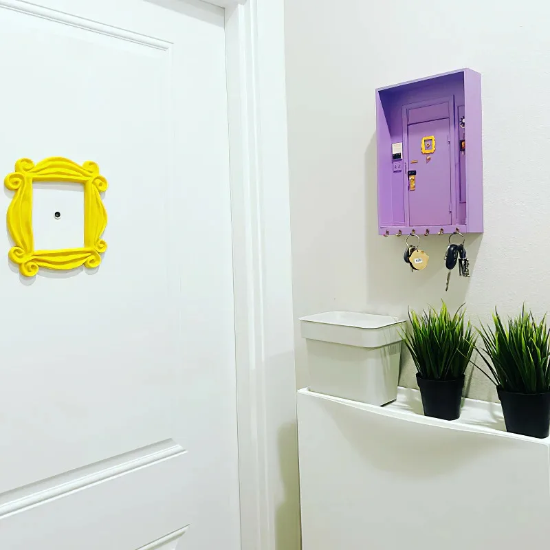 Purple Door Friends Key Holder Wood Box Hanging Key Wooden Hanger Storage Rack Organizer Shelf Home Wall Decor Crafts Gift 3