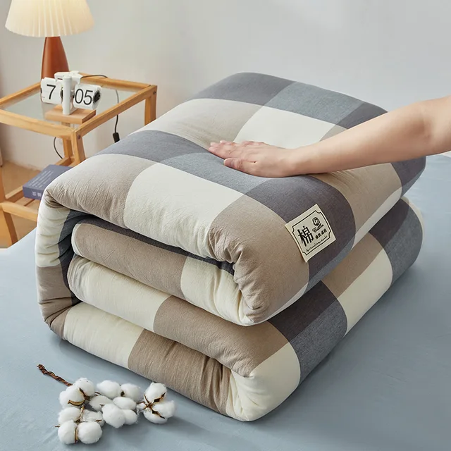 Couette nordique en coton 100% pour lit double, couette d'hiver King size 220x240 cm, couette à carreaux d'hiver queen simple 1