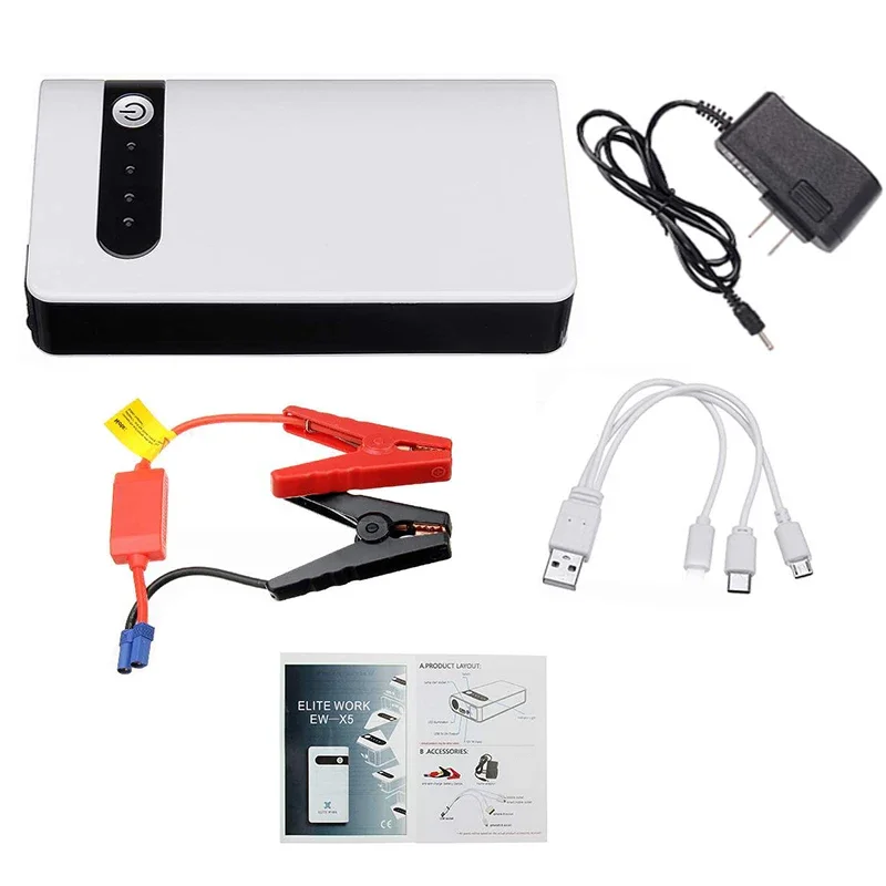 Portable Car Emergency Kit Car Battery Jump Starter 12000 MAh Power Bank Jump Starter with Flashlight