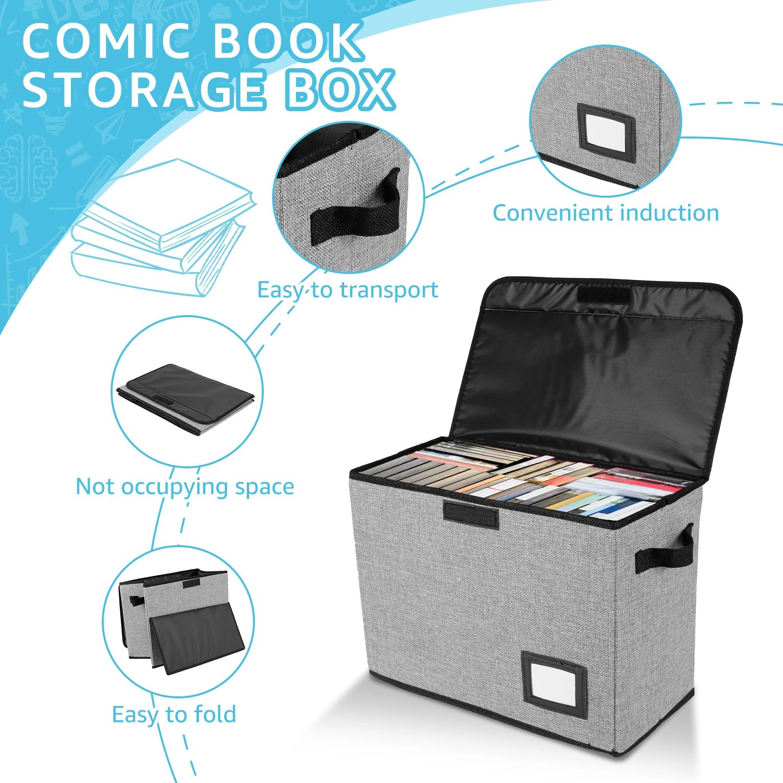 Foldable Storage Box With Lid And Handle Washable Organizer_voghion.com