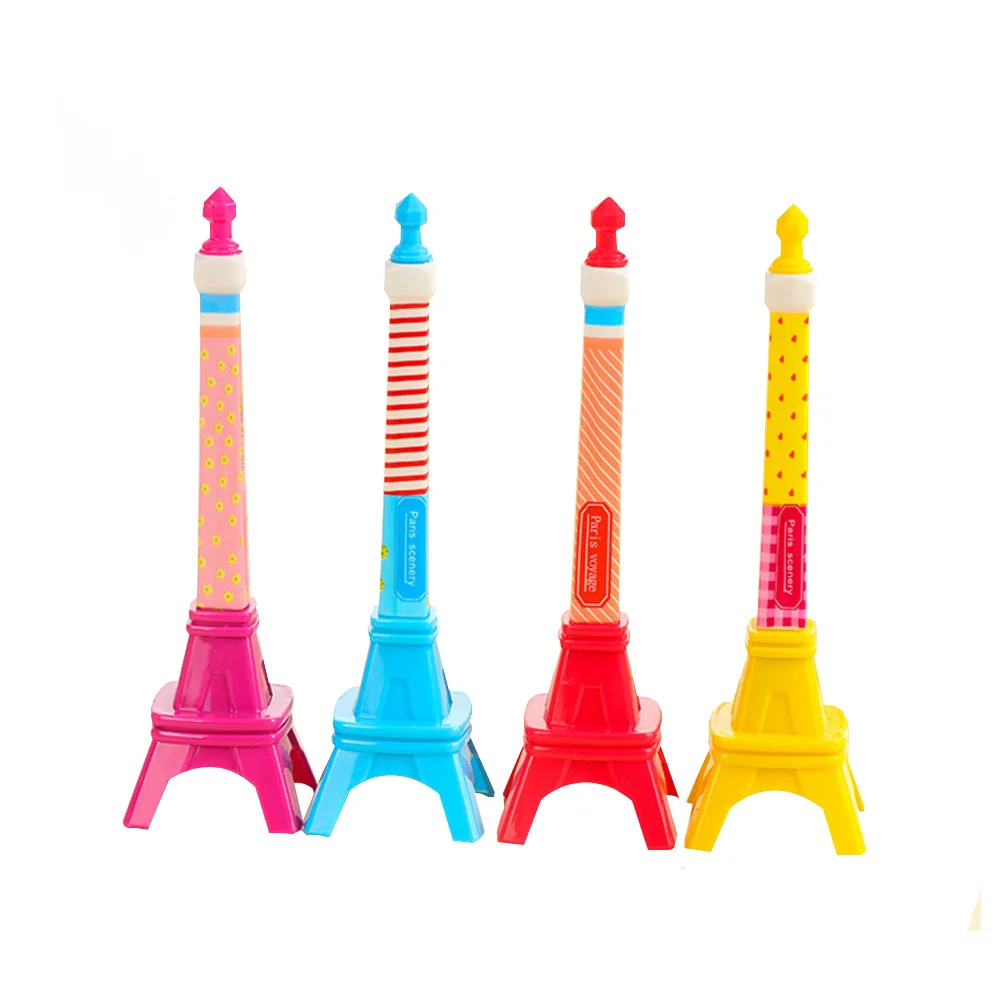 12pcs Creative Novelty France Paris Eiffel Tower Shape Personalized Promotional Ballpoint Pens Office School Supplies Students a5 paris eiffel tower bullet dotted journal 160gsm travel hardcover bujo elastic band diary planner notebook