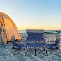Camping 3-piece set, outdoor folding chairs, suitable for heavy-duty individuals with cup holders, can support up to 500 pounds 1