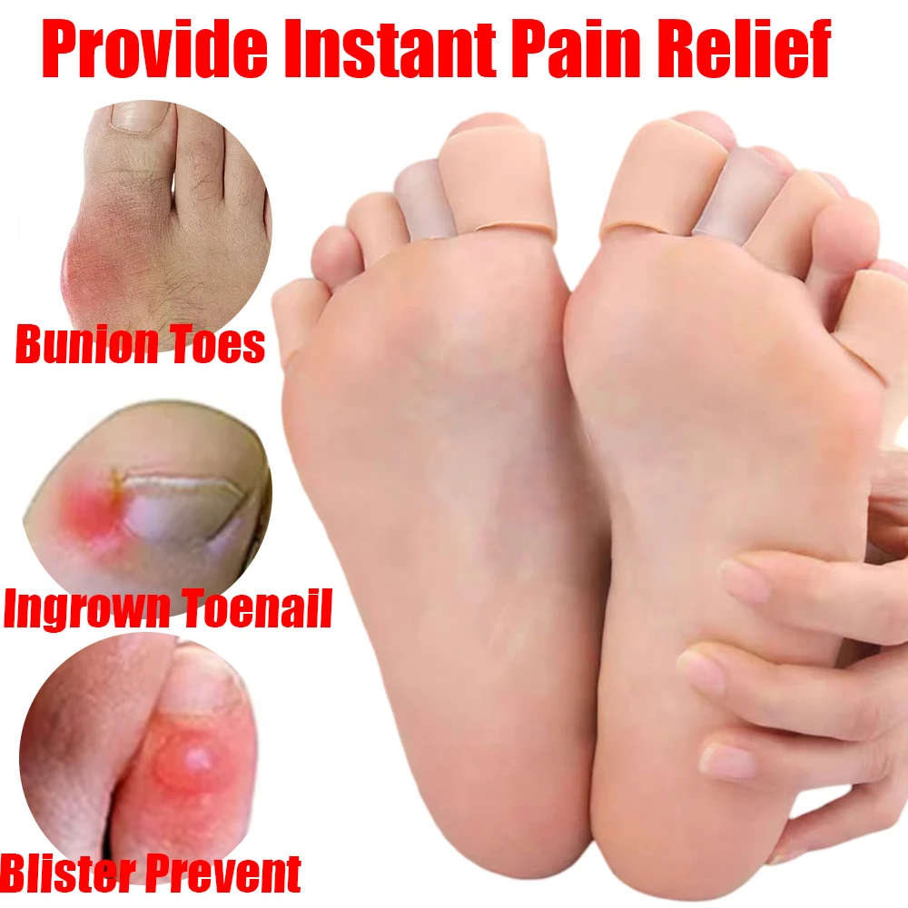 Silicone Gel Foot Finger Protector Cover Cushion Tubes Sleeves Anti-Friction Blisters Prevention 2pcs toe protectors