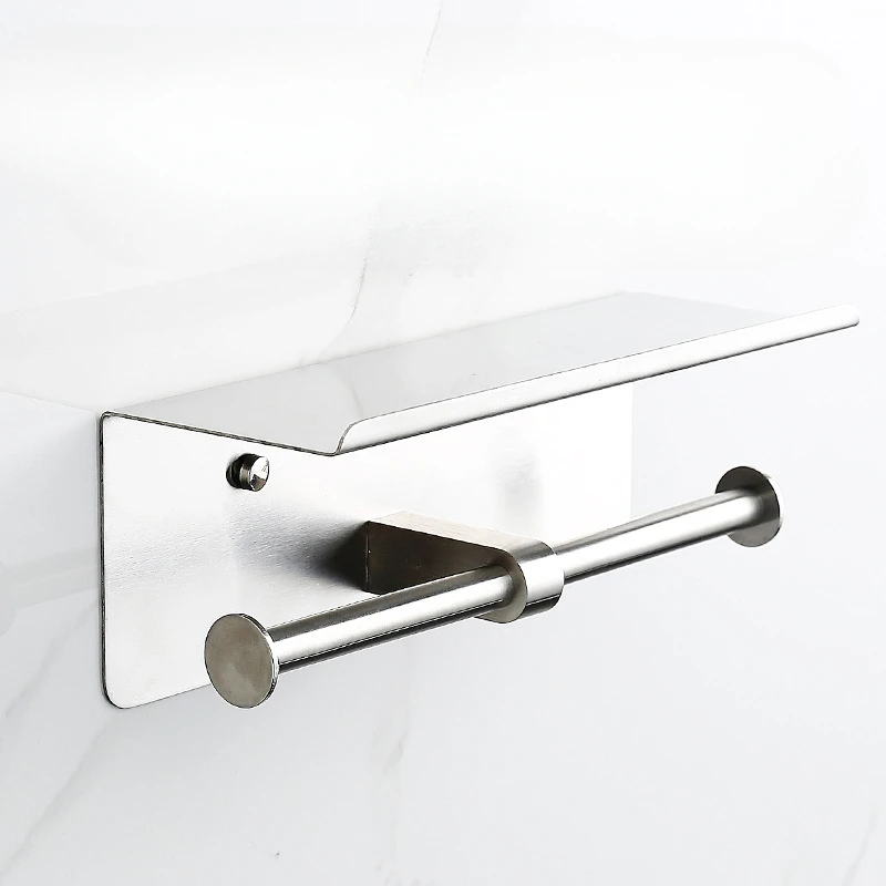 Bath stainless steel 304 glossy paper towel holder no punch bathroom paper roll holder bathroom mobile phone towel