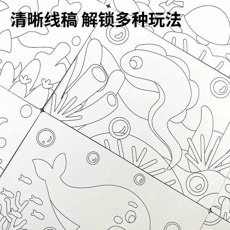 Sand painting childrens colored sand double-sided painting diy hand-filled flash powder toy sand set