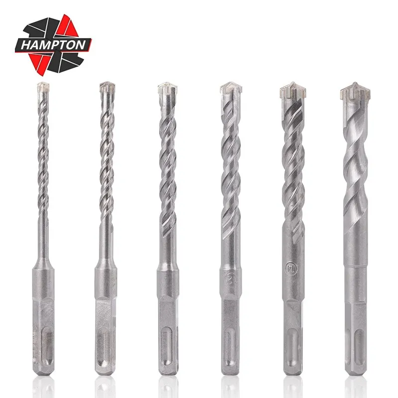6-16mm SDS Plus Drill Bit with Square Shank Cross Head Masonry Hole Drill Cutter for Hammer Drill Wall Brick Block Drilling