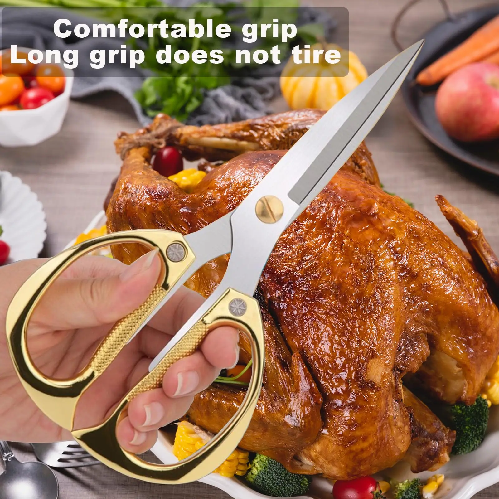 Kitchen Scissors Stainless Steel Powerful Chicken Bone Scissors Multifunctional Fish Cutter Dedicated Household Food Scissors 1