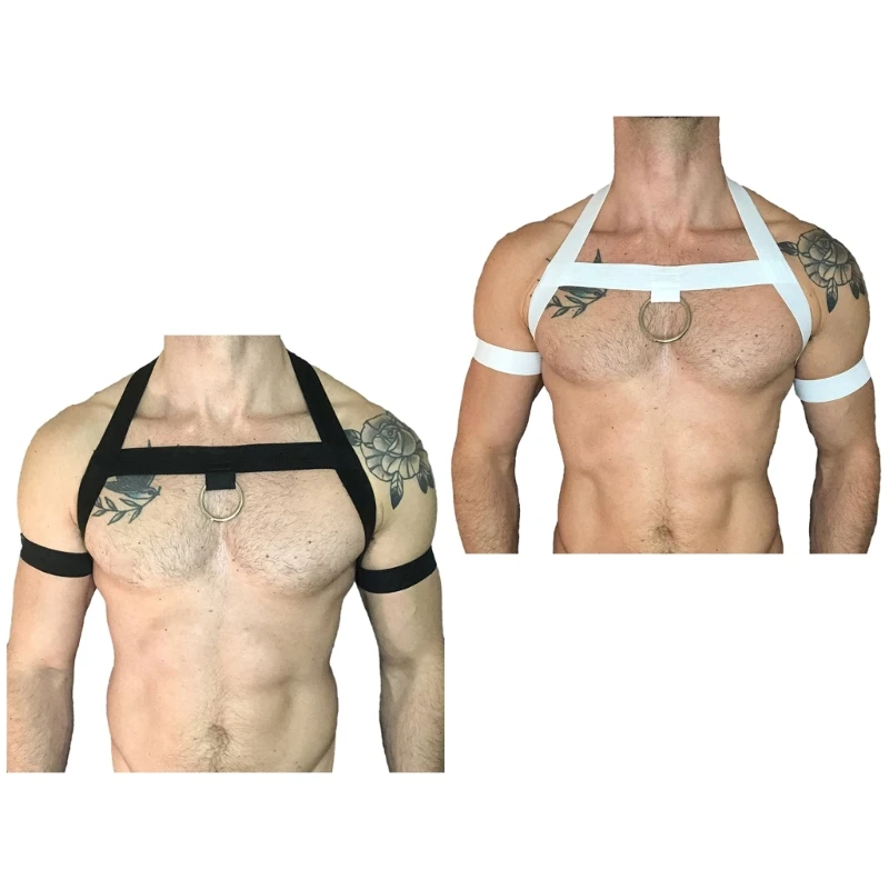 

Men Chest Harness Elastic Restrain Bandage Punk Nylon Chest Bondage Nightclub Cosplay Costume Accessories