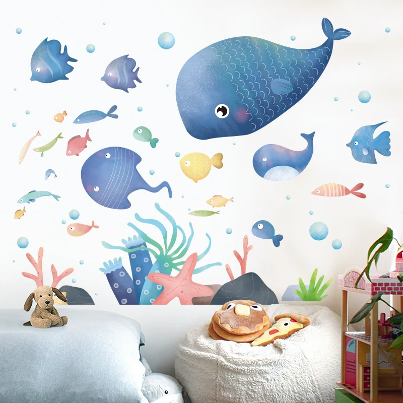 Wall Stickers Kids Rooms Fish, Bathroom Decoration Kids