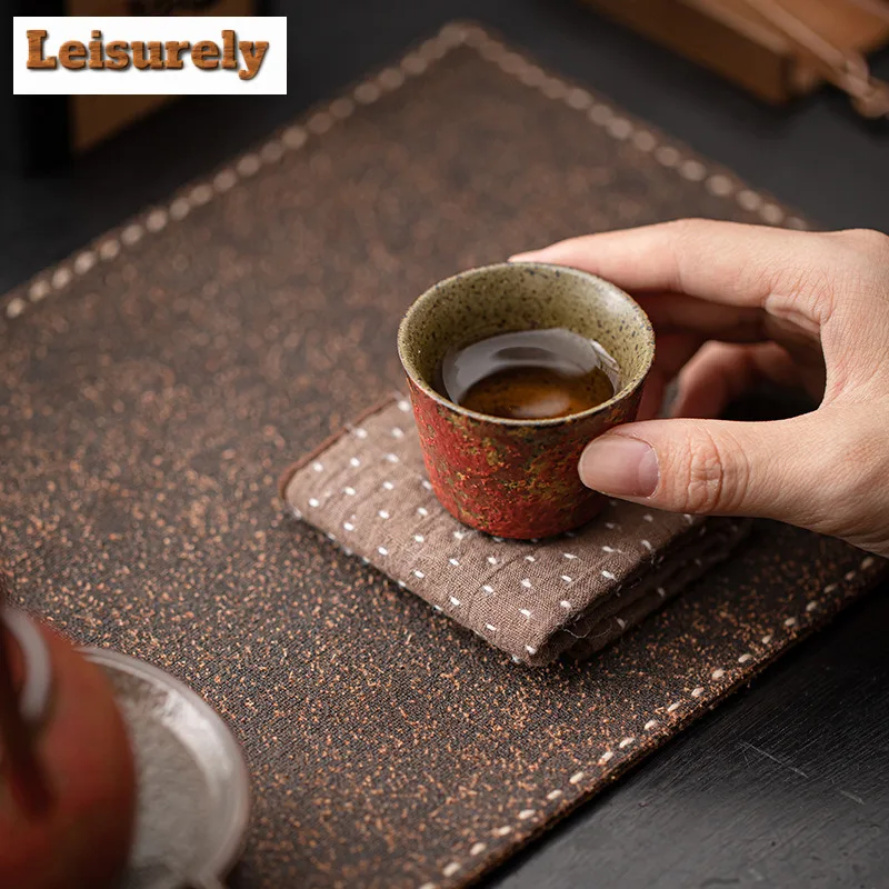 2pc/lot Kiln Change Red Old Rock Mud Horseshoe Teacup Handmade Tea Bowl Single Cups Smelling Cup Jianzhan Master Cups Tea 45ml