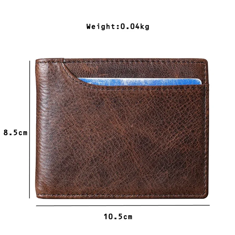 Wholesale 100% Genuine Leather Men Wallets Premium Product Real Cowhide Wallets for Man Short Black Walet Portefeuille Homme 6