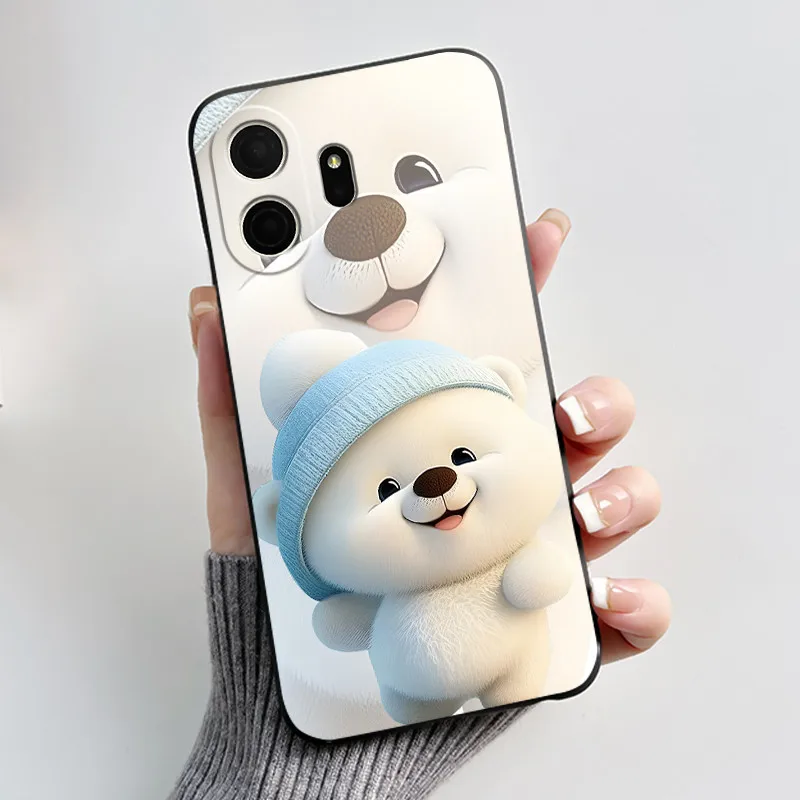 Black Silicone Shockproof Phone Case with Love Moon Pattern - Stylish and Protective Design