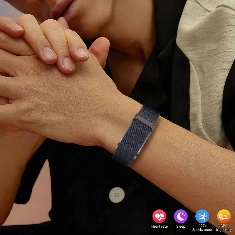 LIGE 2025 No Screen Smart Watch GPS Trajectory Ultra-long Use Blood Oxygen Blood Pressure Monitoring Sport Bracele Smartwatch