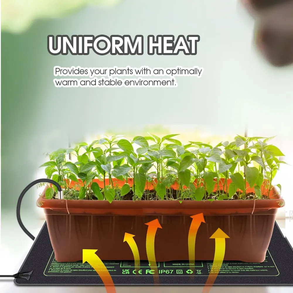10x20.75" 27W Adjustable Thermostat Seedling Heated Mats for Plants Pepper Seed Germination Cultivate Warmth Pad Garden Tools