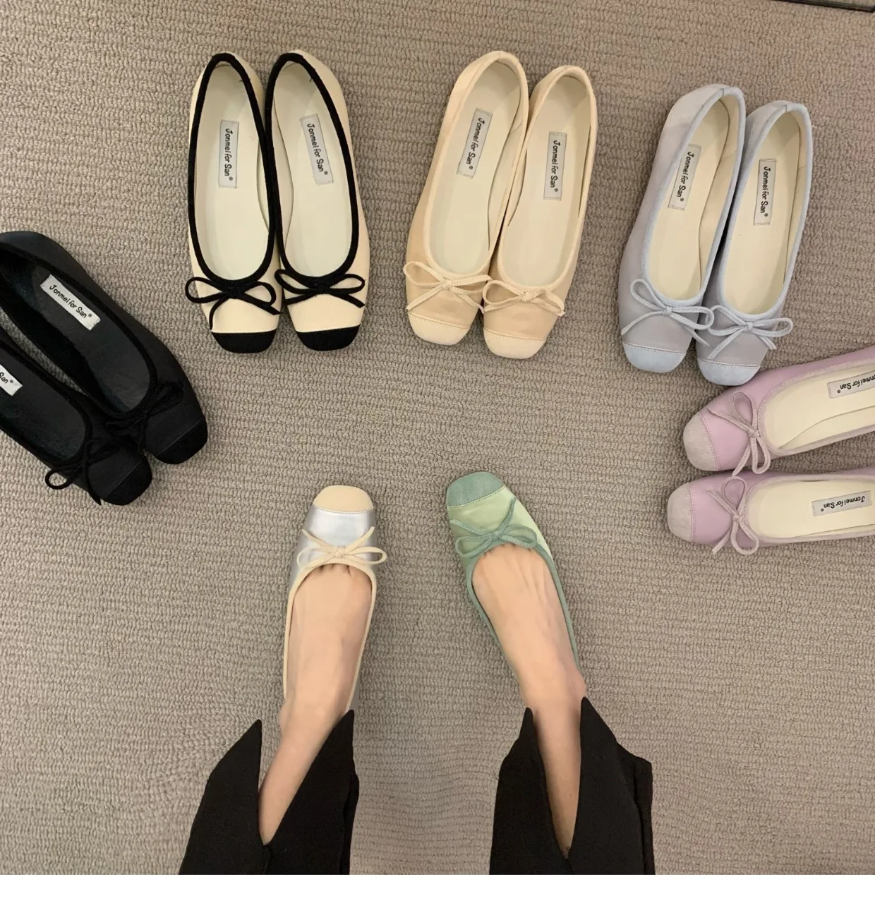 Brand New Flats Shoes Women Low Heel Ballet Square Toe Shallow Shoe Slip On Loafer Round Toe Ballet Flat Shoes zapatos