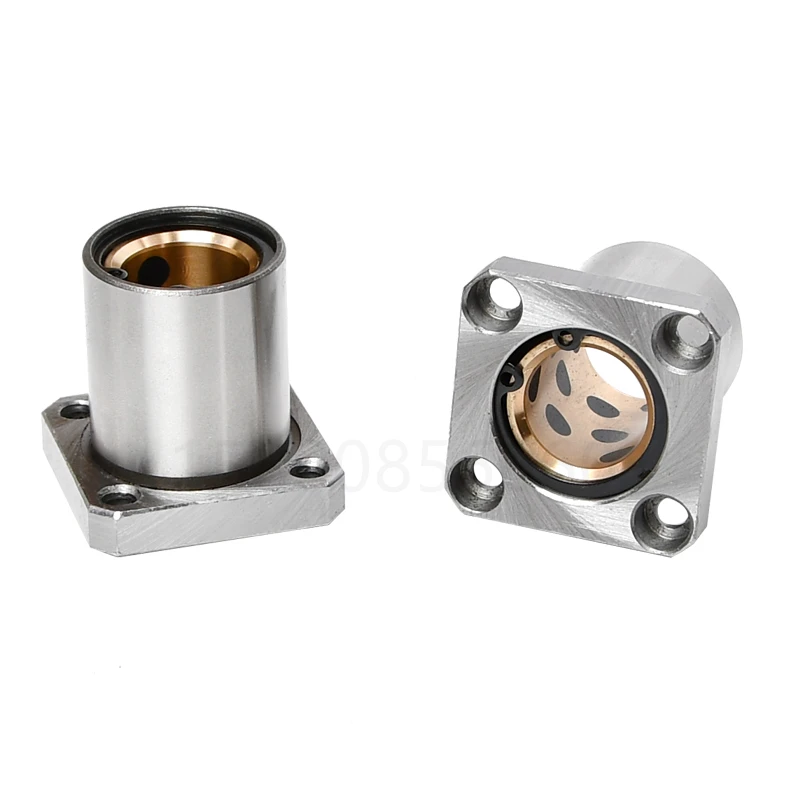 

2pcs CNC 3D printer square graphite copper sleeve outer steel inner copper oil-free bushing LMK8UU LMK10UU 12 16 20 25 30 35UU