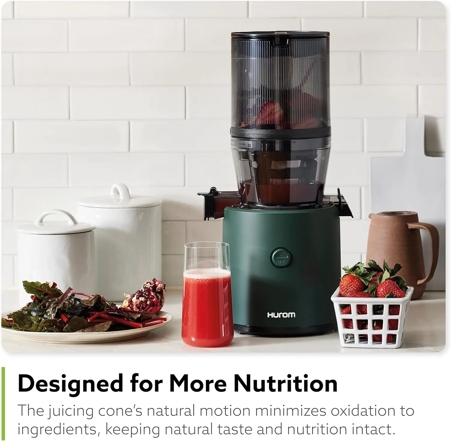 H320 Slow Juicer, Matte Black | Ultra Low Pulp | Hands-Free | Hopper Fits Whole Produce | Quiet Motor | BPA Free | Easy As 6