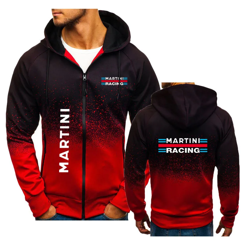 2024 Spring men's hoodie clothing Martini Racing print Color contrast 3D men's sweatshirt Harajuku Street hooded jacket for men