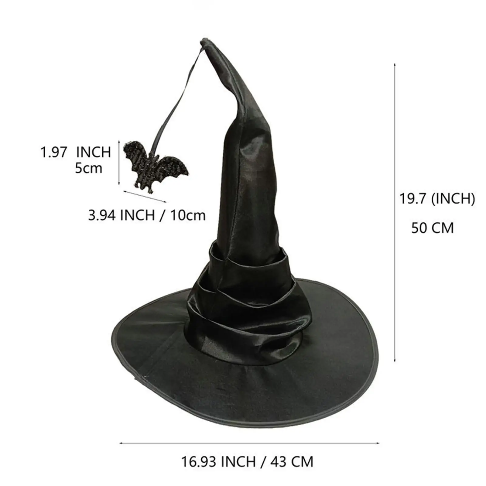 Halloween Witch Hat Accessories Pointed Cap for Cosplay Party Favors Masquerade