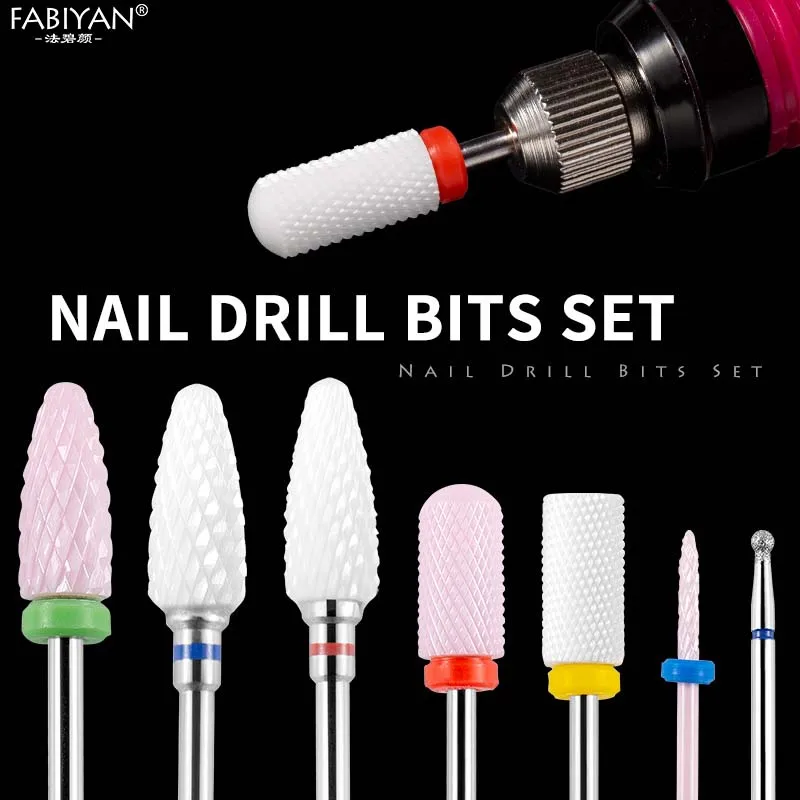 Ceramic Tungsten Carbide Nail Drill Bits Kit 7Pcs For Remove Gel nail art tools nail drill bit nail drill bits nail drill set nail drill kit