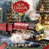 Christmas Vintage Classical Remote Control Small Train Tracks Electric Steam Track Train Model Lights Children'S Holiday Gifts 1
