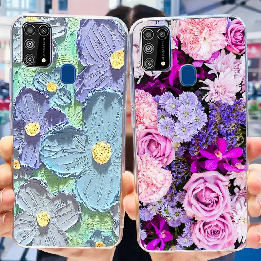 Per Samsung Galaxy M31 Custodia Sm-M315F Flower Phone Cover Soft Silicone Protect Funda Per Samsung M31 Prime M315 Bumper M 31 Coque