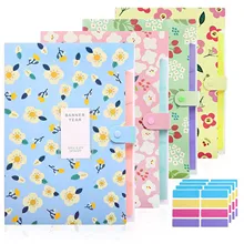 

A4 File Folders with Labels, 5 Pockets Expanding File Folder with Snap Closure Accordion Document Organizer for School ,Office