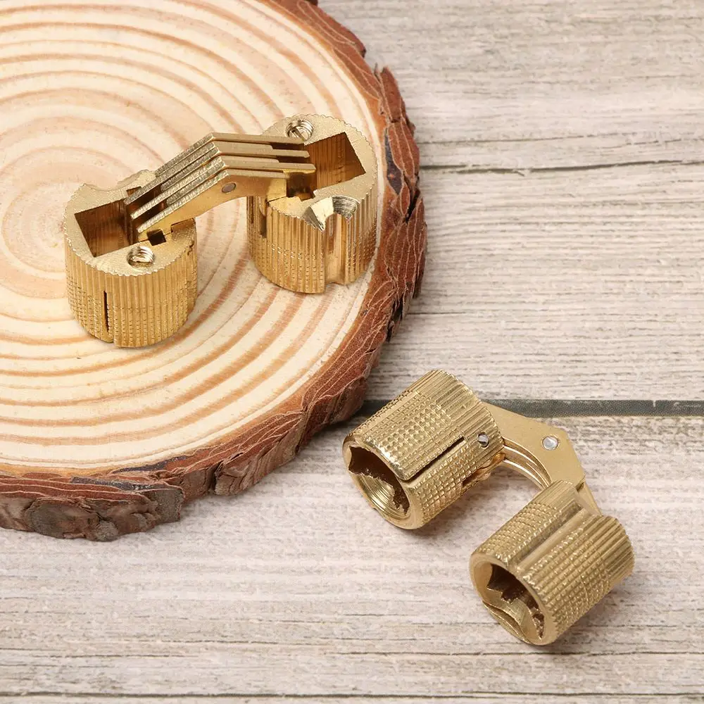 Brass Hinges Furniture Hinges 8-18mm Cylindrical Cabinet Invisible Door 1pc