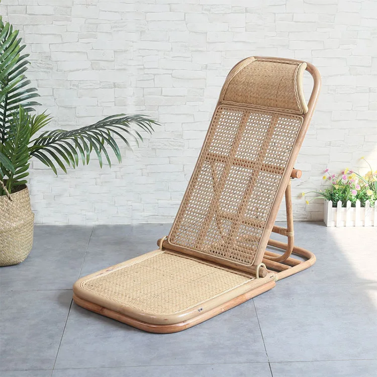 

Foldable Japanese Creative Rattan Tatami Chair Bedroom Balcony Living Room Floor Lounge Chair Outdoor Chair Beach Chair