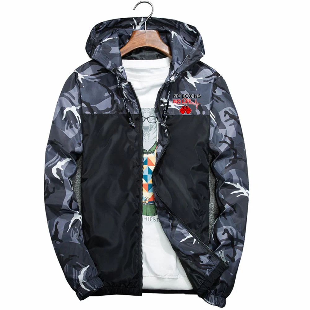 Mens Camouflage Zipper Hoodie Jacket