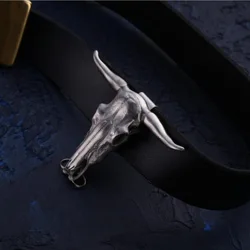 Tête de taureau en acier inoxydable, outil de coupe de poche multifonctionnel en plein air collier EDC pendentif brise fenêtre outils d'auto défense cadeau 