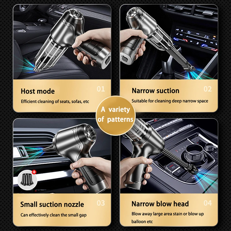 9000Pa Cordless Car Vacuum Cleaner Handheld Auto Wireless Mini Portable Vacuum Cleaner For Car Home Desktop Keyboard Cleaning