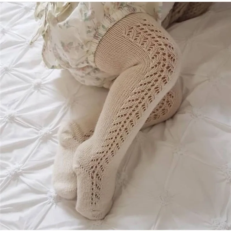 Kids Pantyhose Toddler Tights Baby Girls Summer Cotton Breathing Solid for 0-5Yrs