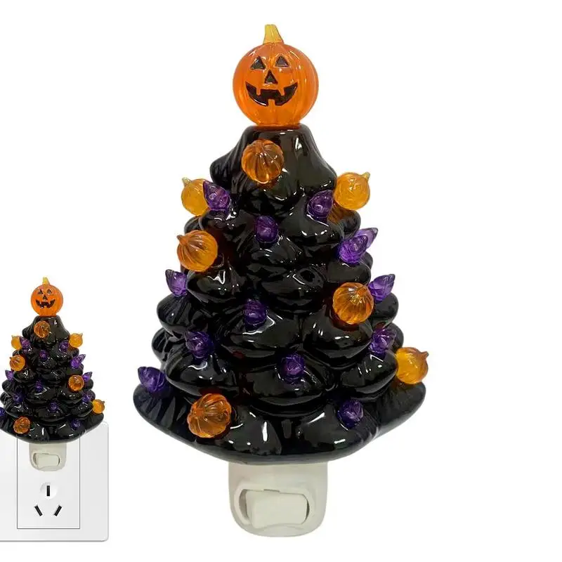 

Хэллоуин, дерево, ночь, искусственное дерево, фонарь, тыква, верхняя ночь, искусственное керамическое Рождественское дерево, искусственное украшение