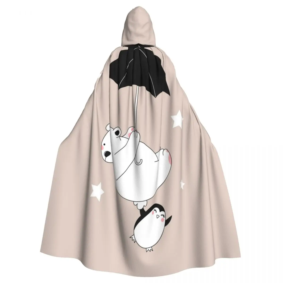 

Adult Cloak Cape Hooded White Bear Little Penguin Umbrella Medieval Costume Witch Wicca Vampire Elf Purim Carnival Party