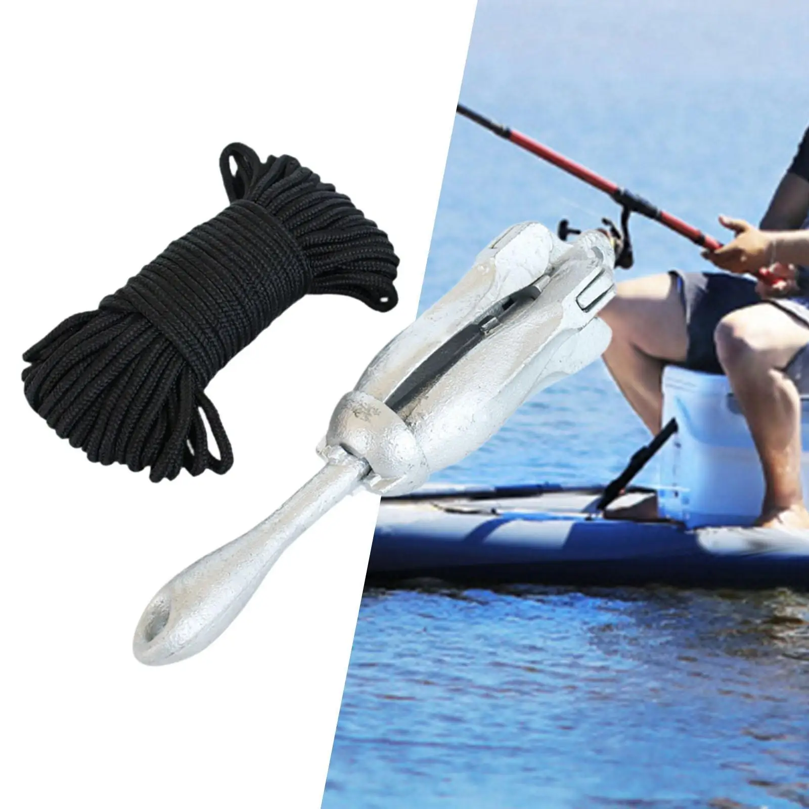 Boat Anchor with Rope Jet Skis Anchor for Dinghies Sand River Lake Canoes