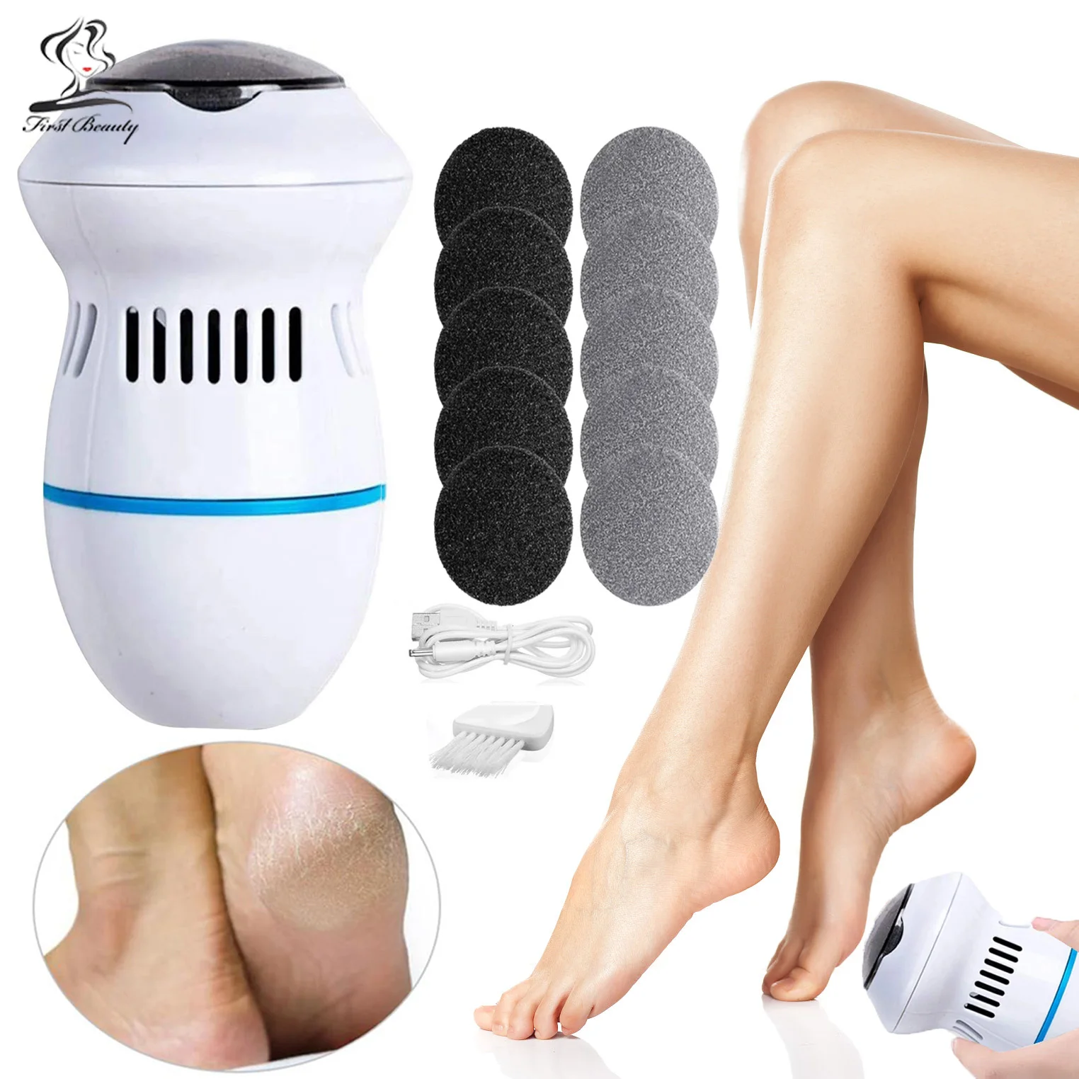 

Electric Foot Grinder Foot Callus Remover Rechargeable Foot Files Clean Machine Feet Care Tools for Exfoliator Pedicure Device