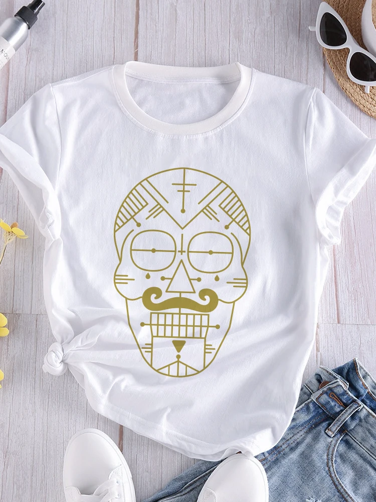 

2022 Skull Fashion T shirt Women Harajuku Print Mama T-Shirt Femme Hip Hop Funny Tees Tshirt Clothes Skeleton Clothing,Drop Ship