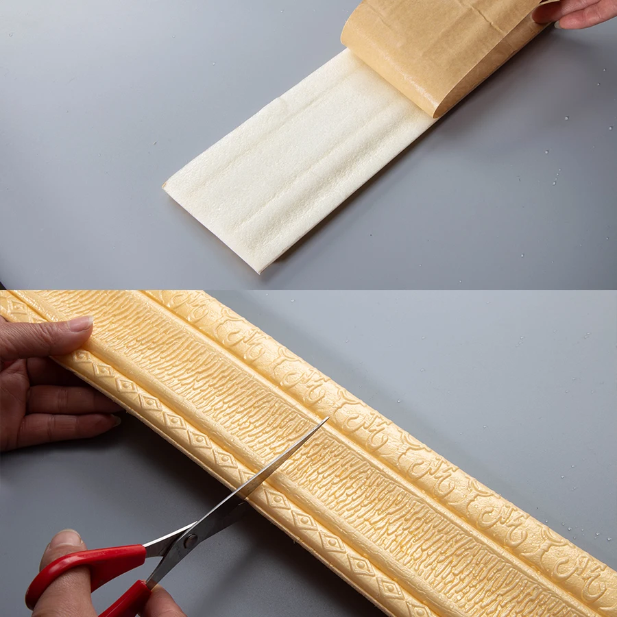 Self-adhesive decorative strips 2.3 meters/roll for wall skirting waistline door window edge anti-collision