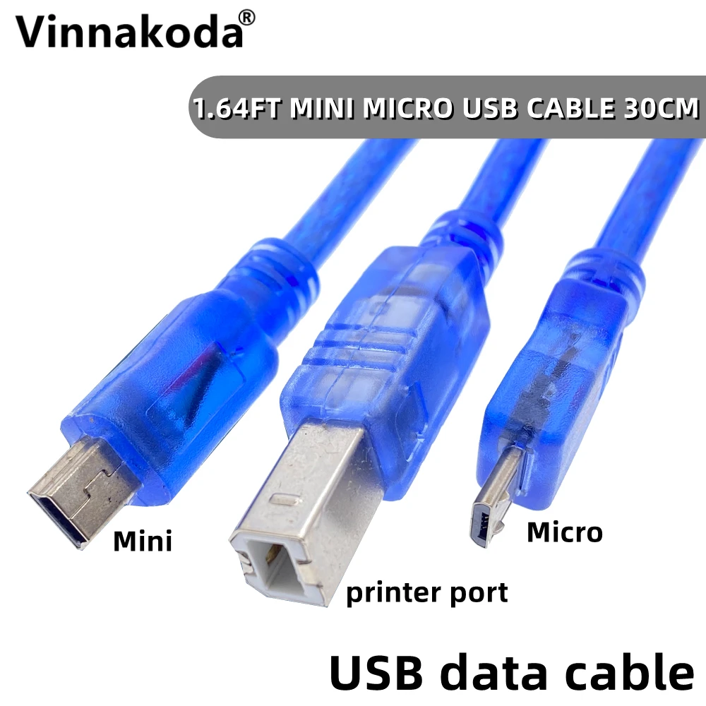 Cavo Usb 30Cm Per Uno R3/Nano/Mega 2560/Leonardo/Pro Micro/Dovuto Blu Di Alta Qualità Un Tipo Usb/Mini Usb/Micro Usb 0.3M Per Arduino
