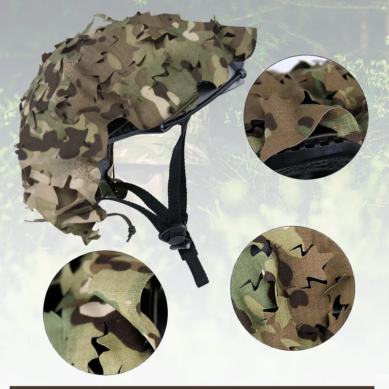 New 3D Camouflage Cloth Cover for Outdoor Bionic Tactical Helmet Camouflage, Suitable for M/L Ops Core Fast PJ BJ MH