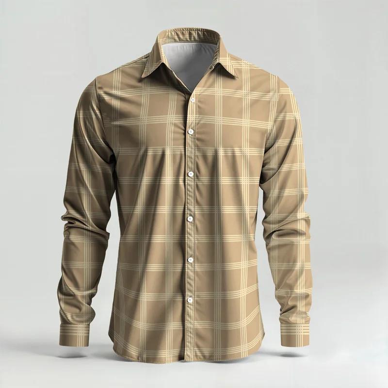 Conjunto de camisa de hombre primavera/verano 2025, estampado de marca, moda, sencillo, de dos piezas, traje de fiesta ligero de lujo para hombre, manga larga, nuevo St_voghion.com