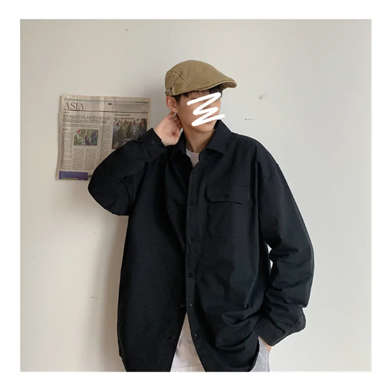 2023 New Shirt Long Sleeve Men's 80% Cotton Fashion Casual Loose Plus Size Top Street Men's M-5XL A0045