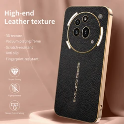 Elegant Lichee Pattern Shockproof Phone Case with Plated Frame for Phone (3a) Pro (Black)