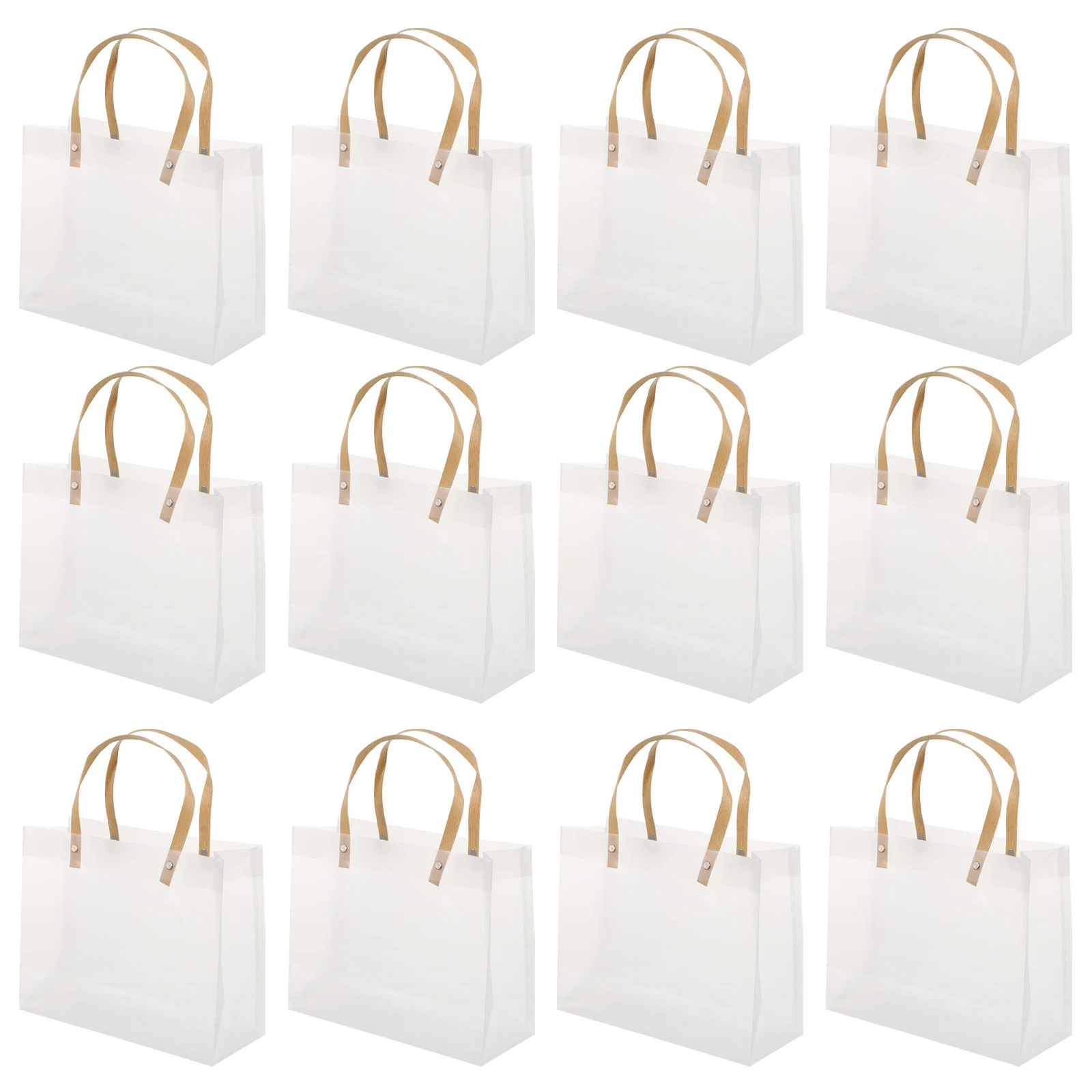 

12 Pcs Party Bags Frosted Gift Gift Storage Boutiques Bags Clear Handbags All-match Transparent Pvc Packaging Pouches Candy