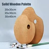 1 Pcs Wooden Palette,Oval And Square Solid Wood Panels,Suitable For Oil Painting,Gouache,Acrylic And Other Pigments 1