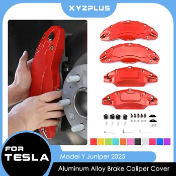 Aluminum Alloy Brake Caliper Covers for Tesla Model Y Juniper 2025 – Wheel Hub Caliper Modification Exterior Accessories.